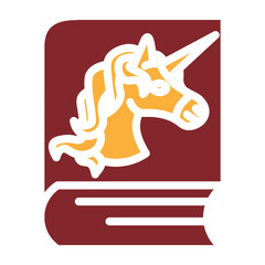 Fantasy Book Vector Glyph Two Colors Icon Design