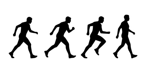 vector illustration silhouette of people walking