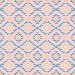 Seamless geometric patterns inspired by Navajo and Aztec tribal art. Colorful ethnic designs in a Southwestern boho style, perfect for textiles, carpets, wallpapers, and clothing.