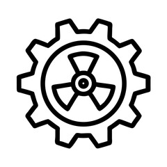 Gear with Radiation Symbol Icon Design