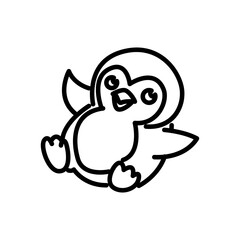 penguin icon vector, line style icon