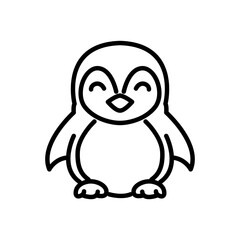penguin icon vector, line style icon