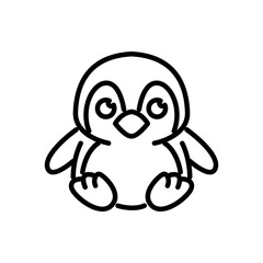 penguin icon vector, line style icon