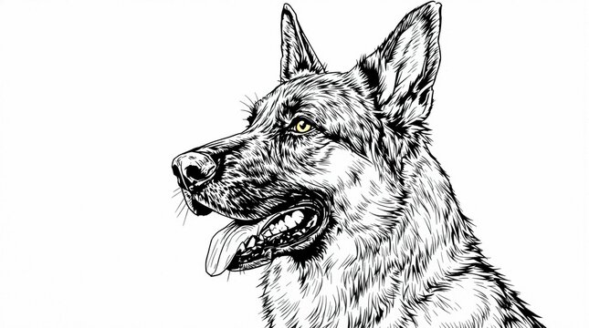 vector illustration of a dog, pastor aleman