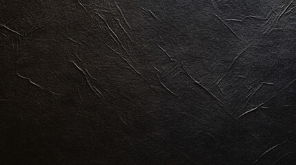 Textured black surface with subtle creases and lines, evoking sense of depth and elegance