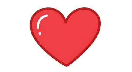 A digitally rendered red heart symbol with a simple, modern design aesthetic