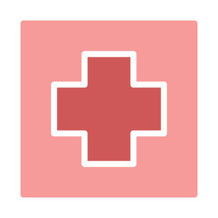 Medical Cross Emblem on Square Background Design