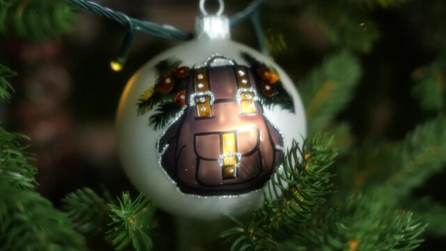 This delightful Christmas Ornament features a charming Christmas Backpack design, making it a truly unique decoration to enhance your holiday decor during the festive season
