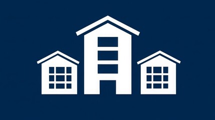 Fototapeta premium Apartment Building Complex Icon Illustration Modern Real Estate Development