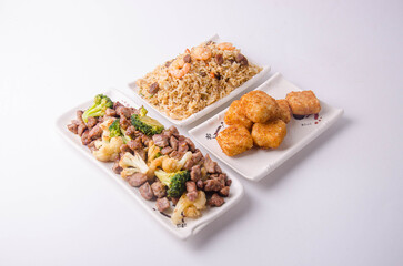 full sushi tray delivery japanese food close up portrait with soy sauce and chopsticks transparent background