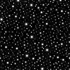 Night starry sky seamless pattern. Design for your background