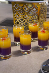 Indonesian pudding in a cup, captured on April 8, 2025. A sweet and creamy layered dessert served in a glass, offering a delightful and refreshing treat