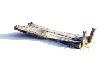 Old Weathered Wooden Dock in Sand