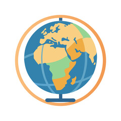 Globe Showing Africa and Europe Icon Design