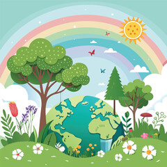 world Earth day with background