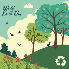world Earth day with background