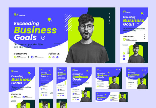 Corporate Web Banner Ads for Digital Marketing and Business