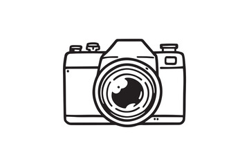 Camera line art illustration