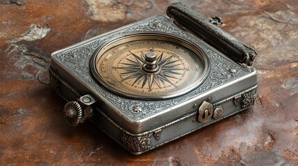 Silver Antique Compass --