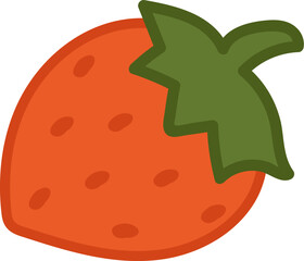 Simple Strawberry Fruit Line Art