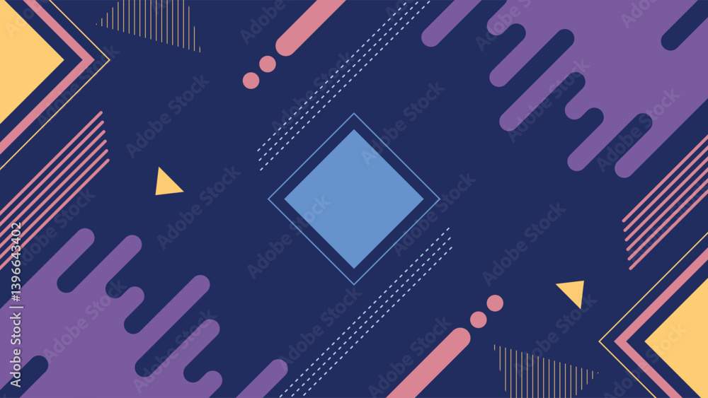 Poster creative dark abstract geometric background with vibrant shapes and lines ideal for web or design us