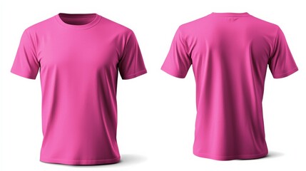 Isolated image of a blank pink t-shirt for creative projects.