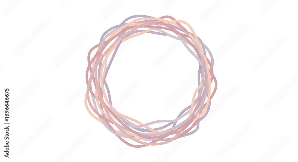 Poster abstract pastel swirl frame border graphic element design on isolated background