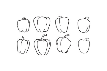 Bell Pepper line art illustration