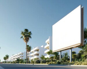 Obraz premium A 3D-rendered billboard advertising a new real estate development, Real Estate Advertising on Marketing and Media Usage