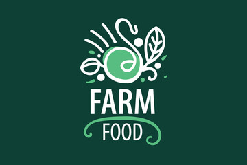 Vector logo of farm products, hand-drawn