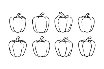 Bell Pepper line art illustration