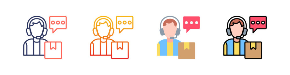 Customer Service Multi Style Icon Set Vector 