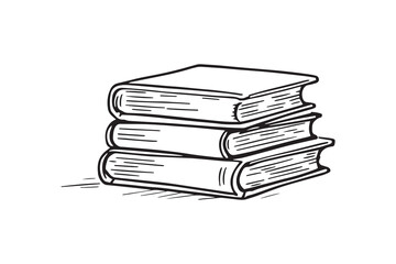 Books line art illustration