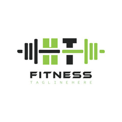 initial monogram for Fitness logo design