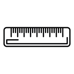 Ruler Line Art, Silhouette, Vector, Icon, Logo, White Background.