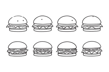 Burger line art illustration