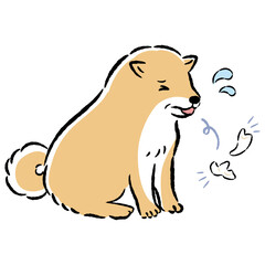 シニア犬の歯が抜けるイラスト