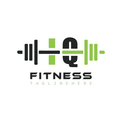 Fototapeta premium initial monogram for Fitness logo design