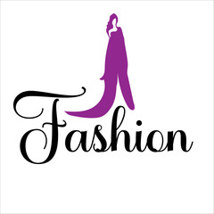 Fashion logo design  dress fashion Premium Vector beauty women's dress art fashion logo design illustration