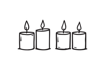 Candle line art illustration