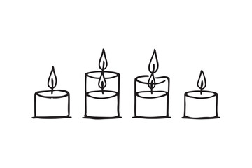 Candle line art illustration