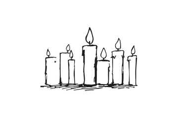 Candle line art illustration