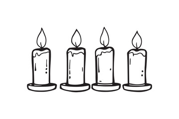 Candle line art illustration