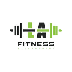 initial monogram for Fitness logo design