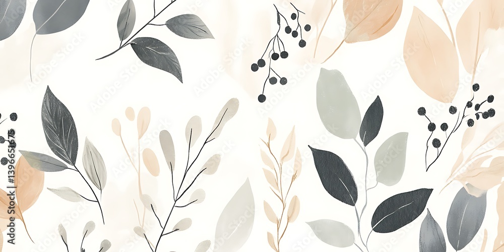 Poster seamless pattern with feathers