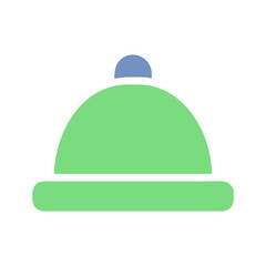 Simple Green Cloche Hat with Blue Accent on Top