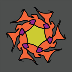 colorful ceramic design with gray background