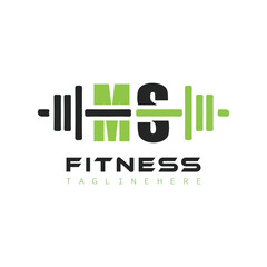 initial monogram for Fitness logo design