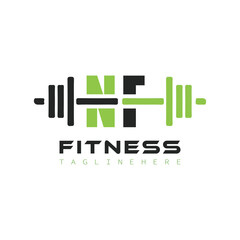 initial monogram for Fitness logo design