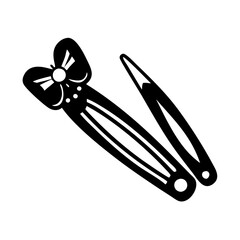 hair clips icon, hair clips silhouette vector illustration-simple silhouette illustration of hair clips, perfect for hair clips logos and icons